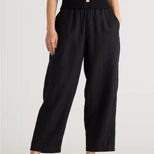Quince Black Organic Linen Pant Sz L